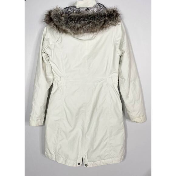 The North Face Womens XS Cream Arctic Parka Jacket Faux Fur Removable Hood Coat - Picture 2 of 16